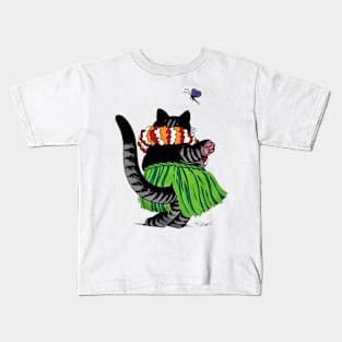 B-Kliban-Cat-Hula-Hawaii Kids T-Shirt